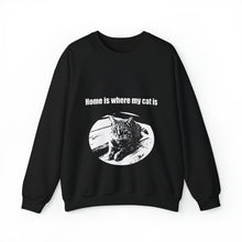 Load image into Gallery viewer, "Home is where my cat is" 002 Black & White Collection - Unisex Heavy Blend™ Crewneck Sweatshirt