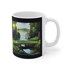 Load image into Gallery viewer, "Morning in Elkmont" Ceramic Mug 11oz featuring the art of Bruce Strickland
