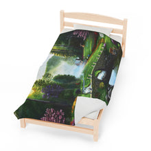 Load image into Gallery viewer, "Morning in Elkmont" Velveteen Plush Blanket featuring the art of Bruce Strickland