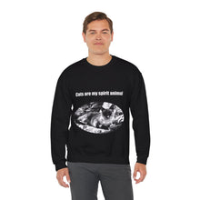 Load image into Gallery viewer, "Cats are my spirit animal" 002 Black & White Collection - Unisex Heavy Blend™ Crewneck Sweatshirt