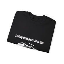 Load image into Gallery viewer, "Living that purr-fect life" 001 Black & White Collection - Unisex Heavy Blend™ Crewneck Sweatshirt