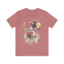 Load image into Gallery viewer, Siamese Pearl Floral Cat, Cat Tshirt Flowers,Floral Cat Shirt, Cat T-shirt, Cat Lover T-shirt, Cat Lady Tshirt, Gift for Cat Lover,Cat Mom
