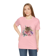 Load image into Gallery viewer, Claudia Floral Cat Tshirt, Cat Lover Tshirt, Gift for Cat Lover, Cat Mom, Cat Lady Gift, Floral Cat, Floral Cat Shirt, Tabby Cat Shirt