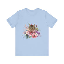 Load image into Gallery viewer, Claudia Floral Cat Tshirt, Cat Lover Tshirt, Gift for Cat Lover, Cat Mom, Cat Lady Gift, Floral Cat, Floral Cat Shirt, Tabby Cat Shirt