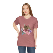 Load image into Gallery viewer, Claudia Floral Cat Tshirt, Cat Lover Tshirt, Gift for Cat Lover, Cat Mom, Cat Lady Gift, Floral Cat, Floral Cat Shirt, Tabby Cat Shirt