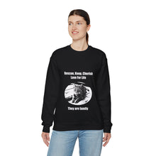 Load image into Gallery viewer, Rescue, Keep, Cherish, Love For Life, They Are Family" 002 Black & White Collection - Unisex Heavy Blend™ Crewneck Sweatshirt