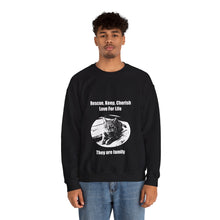 Load image into Gallery viewer, Rescue, Keep, Cherish, Love For Life, They Are Family" 002 Black & White Collection - Unisex Heavy Blend™ Crewneck Sweatshirt