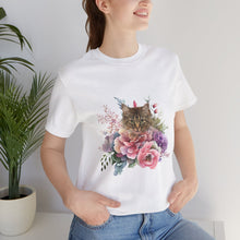 Load image into Gallery viewer, Claudia Floral Cat Tshirt, Cat Lover Tshirt, Gift for Cat Lover, Cat Mom, Cat Lady Gift, Floral Cat, Floral Cat Shirt, Tabby Cat Shirt