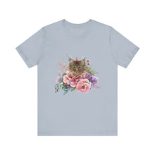 Load image into Gallery viewer, Claudia Floral Cat Tshirt, Cat Lover Tshirt, Gift for Cat Lover, Cat Mom, Cat Lady Gift, Floral Cat, Floral Cat Shirt, Tabby Cat Shirt