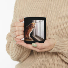 Load image into Gallery viewer, "Purrfect View" Ceramic Mug 11oz featuring the art of Bruce Strickland