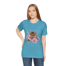 Load image into Gallery viewer, Claudia Floral Cat Tshirt, Cat Lover Tshirt, Gift for Cat Lover, Cat Mom, Cat Lady Gift, Floral Cat, Floral Cat Shirt, Tabby Cat Shirt