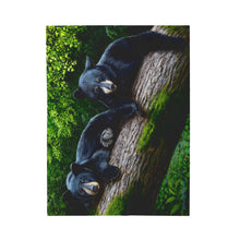 Load image into Gallery viewer, "Bear Necessities" Velveteen Plush Blanket featuring the art of Bruce Strickland