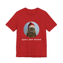 Load image into Gallery viewer, Santa's Most Wanted Christmas Cat Tshirt, Christmas Cat Shirt, Cat T-shirt, Cat Lover T-shirt, Cat Lady Tshirt, Christmas Gift for Cat Lover,Cat Mom