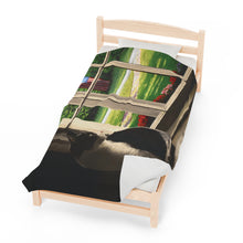 Load image into Gallery viewer, "The Wait" Velveteen Plush Blanket featuring the art of Bruce Strickland