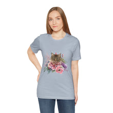 Load image into Gallery viewer, Claudia Floral Cat Tshirt, Cat Lover Tshirt, Gift for Cat Lover, Cat Mom, Cat Lady Gift, Floral Cat, Floral Cat Shirt, Tabby Cat Shirt