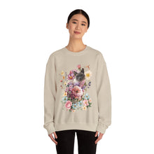 Load image into Gallery viewer, Siamese Floral Cat Sweatshirt, Cat Lover Sweatshirt, Gift for Cat  Lover, Cat Art Shirt, Cat Mom,Floral Cat,Floral Cat Shirt,Tabby Cat Shirt