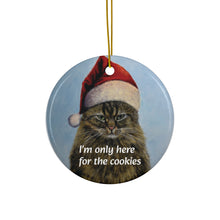 Load image into Gallery viewer, Christmas Ceramic Ornament - "I'm only here for the cookies"