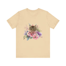 Load image into Gallery viewer, Claudia Floral Cat Tshirt, Cat Lover Tshirt, Gift for Cat Lover, Cat Mom, Cat Lady Gift, Floral Cat, Floral Cat Shirt, Tabby Cat Shirt