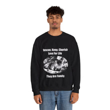 Load image into Gallery viewer, "Rescue, Keep, Cherish, Love, For Life, They Are Family" 001 Black & White Collection - Unisex Heavy Blend™ Crewneck Sweatshirt