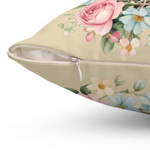 Load image into Gallery viewer, Pearl Siamese Floral Cat Throw Pillow, Floral Throw Pillow, Cat Home Decor, Cat Lover Gift, Cat Pillow, Cat Couch Pillow, Siamese Cat Decor