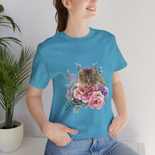 Load image into Gallery viewer, Claudia Floral Cat Tshirt, Cat Lover Tshirt, Gift for Cat Lover, Cat Mom, Cat Lady Gift, Floral Cat, Floral Cat Shirt, Tabby Cat Shirt