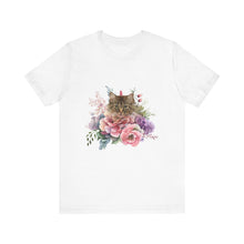 Load image into Gallery viewer, Claudia Floral Cat Tshirt, Cat Lover Tshirt, Gift for Cat Lover, Cat Mom, Cat Lady Gift, Floral Cat, Floral Cat Shirt, Tabby Cat Shirt