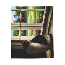 Load image into Gallery viewer, "The Wait" Velveteen Plush Blanket featuring the art of Bruce Strickland