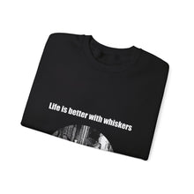 Load image into Gallery viewer, "Life is better with whiskers" 002 Black & White Collection - Unisex Heavy Blend™ Crewneck Sweatshirt