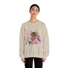 Load image into Gallery viewer, Claudia Floral Cat Sweatshirt, Cat Lover Sweatshirt, Gift for Cat  Lover, Cat Art Shirt, Cat Mom,Floral Cat,Floral Cat Shirt,Tabby Cat Shirt