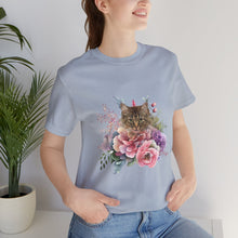 Load image into Gallery viewer, Claudia Floral Cat Tshirt, Cat Lover Tshirt, Gift for Cat Lover, Cat Mom, Cat Lady Gift, Floral Cat, Floral Cat Shirt, Tabby Cat Shirt