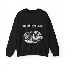 Load image into Gallery viewer, "Cat hair, don't care" 001 Black & White Collection - Unisex Heavy Blend™ Crewneck Sweatshirt
