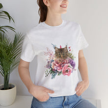 Load image into Gallery viewer, Claudia Floral Cat Tshirt, Cat Lover Tshirt, Gift for Cat Lover, Cat Mom, Cat Lady Gift, Floral Cat, Floral Cat Shirt, Tabby Cat Shirt