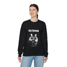Load image into Gallery viewer, "Cat Strong" 001 Black & White Collection - Unisex Heavy Blend™ Crewneck Sweatshirt