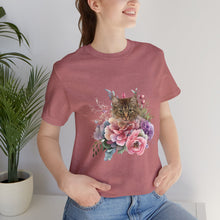 Load image into Gallery viewer, Claudia Floral Cat Tshirt, Cat Lover Tshirt, Gift for Cat Lover, Cat Mom, Cat Lady Gift, Floral Cat, Floral Cat Shirt, Tabby Cat Shirt