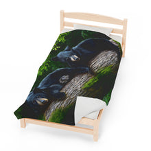 Load image into Gallery viewer, "Bear Necessities" Velveteen Plush Blanket featuring the art of Bruce Strickland