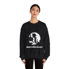 Load image into Gallery viewer, "Home is where my cat is" 001 Black & White Collection - Unisex Heavy Blend™ Crewneck Sweatshirt