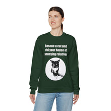 Load image into Gallery viewer, Rescue a cat and rid your house of annoying relatives - 002 -Cat Sweatshirt,Cat Lover Sweatshirt,Gift for Cat Lover,Funny Sweatshirt,Cat Mom