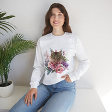 Load image into Gallery viewer, Claudia Floral Cat Sweatshirt, Cat Lover Sweatshirt, Gift for Cat  Lover, Cat Art Shirt, Cat Mom,Floral Cat,Floral Cat Shirt,Tabby Cat Shirt