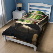 Load image into Gallery viewer, "The Wait" Velveteen Plush Blanket featuring the art of Bruce Strickland