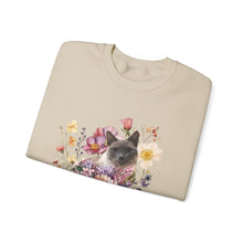 Load image into Gallery viewer, Siamese Floral Cat Sweatshirt, Cat Lover Sweatshirt, Gift for Cat  Lover, Cat Art Shirt, Cat Mom,Floral Cat,Floral Cat Shirt,Tabby Cat Shirt
