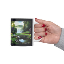Load image into Gallery viewer, "Morning in Elkmont" Ceramic Mug 11oz featuring the art of Bruce Strickland