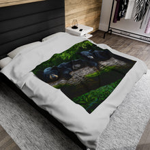 Load image into Gallery viewer, "Bear Necessities" Velveteen Plush Blanket featuring the art of Bruce Strickland