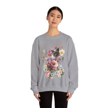 Load image into Gallery viewer, Siamese Floral Cat Sweatshirt, Cat Lover Sweatshirt, Gift for Cat  Lover, Cat Art Shirt, Cat Mom,Floral Cat,Floral Cat Shirt,Tabby Cat Shirt