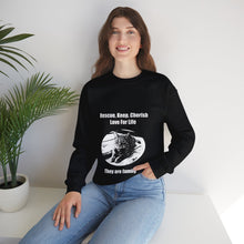 Load image into Gallery viewer, Rescue, Keep, Cherish, Love For Life, They Are Family" 002 Black & White Collection - Unisex Heavy Blend™ Crewneck Sweatshirt