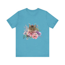 Load image into Gallery viewer, Claudia Floral Cat Tshirt, Cat Lover Tshirt, Gift for Cat Lover, Cat Mom, Cat Lady Gift, Floral Cat, Floral Cat Shirt, Tabby Cat Shirt