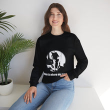 Load image into Gallery viewer, "Home is where my cat is" 001 Black & White Collection - Unisex Heavy Blend™ Crewneck Sweatshirt
