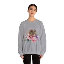 Load image into Gallery viewer, Claudia Floral Cat Sweatshirt, Cat Lover Sweatshirt, Gift for Cat  Lover, Cat Art Shirt, Cat Mom,Floral Cat,Floral Cat Shirt,Tabby Cat Shirt