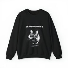 Load image into Gallery viewer, "Cat lady and proud of it" 001 Black & White Collection - Unisex Heavy Blend™ Crewneck Sweatshirt
