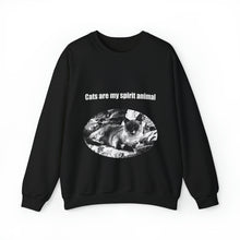 Load image into Gallery viewer, "Cats are my spirit animal" 002 Black & White Collection - Unisex Heavy Blend™ Crewneck Sweatshirt