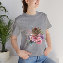 Load image into Gallery viewer, Claudia Floral Cat Tshirt, Cat Lover Tshirt, Gift for Cat Lover, Cat Mom, Cat Lady Gift, Floral Cat, Floral Cat Shirt, Tabby Cat Shirt
